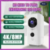 Bebek Monitors Neye 8MP 4K Kablosuz WiFi Gözetim Kamerası Kapalı Ev Bebek/Dadı/Pet Monitör Pil Şarj Edilebilir Aralık Kamerası Q231104