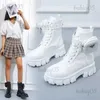 New White Winter Women Ankel Goth Shoes Platform Boots Snow Booties Woman Large Size Warm Botas T231104
