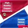 Banner Flags Factory Wholesale 3x5 ft US US US American Flag Unite State Star Stripes Flags Double Stitch مع اثنين من الحلقات النحاسية Drop D Dhicb