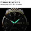 Wristwatches Men Quartz Watch Stainless Steel Top Quailty Luxury Push Button Hidden Clasp Waterproof Luminous Date Week Sport Wrist Watches 230403