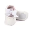 Premiers marcheurs nés bébé mocassins bébés chaussures en cuir PU infantile tout-petits marque soie Bow filles