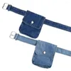 Ceintures Femmes Denim Ceinture avec boucle Poche amovible Jean pour robe