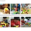 Kitchens Play Food Children Play House Toy Cut Fruit Plastic Vegetables Kitchen Baby Classic Kids Toys Pretend Playset Educational ToysL231104