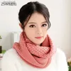 Scarves Solid Color Knitted Snood For Women Winter Thick Warm Neck Scarf Female Fashion Infinity Scarves Cowl Collar BufandasL231104