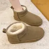 Botas Litfun Nova Neve Mulheres Mini Inverno Curto Peludo Algodão Impermeável Natural Lã Bota Pele Forrada Tornozelo Quente Sapato Plano T231104