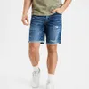 Herren-Shorts Herren-Jeansshorts mit zerrissenen Stretch-High-Street-Jeans in Distressed-Optik Z0404