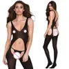 Sexy Costume Crotchless Jumpsuit Sexi Women Garter Sexy Lingerie Mesh Transparent Bodysuit Erotic Underwear Ladies See Through Catsuit Sex