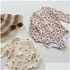 Einteiliges Kleinkind Kinder S Badeanzug Baby Mädchen Bodysuit Langarm Druck 1 Stück Badebekleidung 1 5 Jahre alte Kinder Sommer Strandanzug 2205 Dhjgp