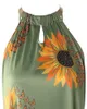 Abiti casual Abito senza maniche ritagliato con stampa girasole farfalla Donna Primavera Estate Mini moda Halter Neck Neck