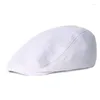 Bérets printemps automne rétro hommes casquette souple Simple Streetwear Sboy chapeau hiver camionneur goutte Gorra Hombre