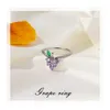 S3838 Biżuteria mody urocze pierścienie owocowe dla kobiet winogrono Apple Sweet Girl Peden Pedent Pinger Knuckle