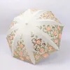 Parapluies Vintage dentelle UV protection solaire parasol parapluie brodé fleur 3D pliant imperméable voyage crème solaire double couche