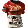 Mens Tshirts Vintage Motosiklet T Shirt 3D Baskı Gündelik Kısa Kollu Gevşek Büyük Boy Tişörtü Sweatshirt Üst Giyim Camise 230404