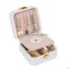 Jewelry Boxes Travel Jewelry Box Pu Leather Storage Case Portable Jewellery Display Boxes For Earrings Necklace Ring Drop Delivery Jew Dhcnx