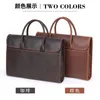 Briefcases Spring 2023 Crazy Horse Leather Official Bag Large Capacity Men's Handbag Personality Sedate Business Briefcase W107