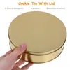 Storage Bottles Round Candy Containers Cookie Tin Tins With Lids Festival Biscuit Christmas Holiday Food