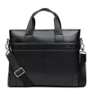 Briefcases 2023 Luxury Leather Business Men's Briefcase Male Fashion Shoulder Bag Men Messenger Boy Casual Tote Computer