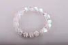 Strand Beaded Strands All'ingrosso Fashion Ladies Crystal Pave Ball 10mm Bracciali in pietra di vetro lucido per le donne Bracciale elasticizzato