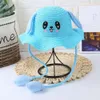 Cute Funny Summer Straw with Moving Shaking Eears Children Kid Hat