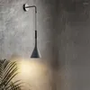 Lâmpada de parede Nordic LED Bedroom Bedside Restaurant Sala de estar fundo clara preto/branco/cinza lustres