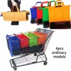 Сумки для покупок 4pcsset многоразовый тележка тележки для корзины супермаркет складной экологичный магазин сумочка 230404