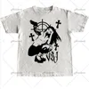 Women's T-Shirt White Crop Top Summer Gothic Harajuku Punk Loose Men Women T Shirt Casual White Short Sleeve Graphics Print T-Shirt Tops y2k emo 230403