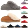 Ug-Slipper Klassische Wildleder-Ugglie-Hausschuhe, Stiefel, Puffer-Sandalen, Australien-Schaffell-Lammfell-Slides, Koketten-Slipper, pelzige, flauschige Fell-Booties, Clogs, Abnutzungserscheinungen, verfolgen