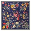 Sarongs 130cm 럭셔리 브랜드 Twill Silk Scarf 여성 반다나 스퀘어 스카프 디자인 여성용 패션 숄 Echarpe P230403을위한 꽃 무늬 kerchief 스카프 디자인