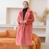 Neue Neue Elegante Lange Winter Faux Pelzmantel Frauen Mode Plüsch Pelz Mäntel Lose Hohe Qualität Dicke Warme Winter Pelz mantel