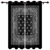 Rideau Bandana Paisley noir blanc fenêtre rideaux décoration de la maison salon enfant rideaux Cortinas pour cuisine chambre