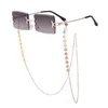 Óculos de sol de grife para mulheres Chain Chain New Glasses Sunglasses Moda Design Oversize Design Summer Luxury Brand Designer Glasses Frame Top qualidade Fashions Style 2A307