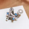 Cluster-Ringe Kreativer asymmetrischer Wal-Perlen-Saphir-runder Ring für Frauen Hochwertiger Partyschmuck Hochzeit Frauen