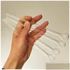 Pipes pour fumer Pipes pour fumer 20 cm de longueur 7,9 pouces Tuyau de brûleur à mazout en verre transparent Pyrex épais pour tube de barboteur Dot Nail Burning Jumbo A Dhq62