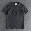 T-shirts pour hommes Été Japonais Rétro Manches courtes O-Cou 3D Lettre T-shirt imprimé Mode 100% coton lavé Vieux Tops décontractés en vrac 230404