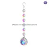 Garden Decorations Crystal Prism Suncatcher Hanging Window Pendant Rainbow Maker Sun Light Catcher Chakra Beads Dr DH1N4