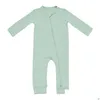 Rompers Baby Romper Bamboo Fiber Boy Girl Clothes Born Zipper Footies Jumpsuit Solid Longsleeve Clothing 024M 220916 Drop Delivery K Dhvnd