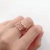 Cluster Rings Mxgxfam Hollow Rose Fowers Jewelry for Women Gold Color Fashion Plant