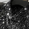 Chemises décontractées pour hommes 2023 hommes 3D luxueux classique noir blanc étoile impression mode chemise en soie poche haute à manches longues S 2XL # A158