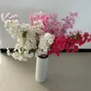 Dekoratif çiçekler bir ipek yapay kiraz çiçek dalı sahte sakura çiçek gövdesi daha fazla kafa 6 renk düğün ağacı dekorasyon için