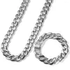 Chains Out Necklace Bracelet Set Hip Hop Punk Gold Plated Men's Glossy Cuban Chain