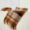 Scarves Ac Contrast Plaid Fringed Imitation Cashmere Scarf Oversized Thick Beard Shawl Female Winterb4ud