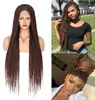 36 Inches Lace Front Box Braided Braids Synthetic Wig Braiding Wigs B0907 in 4 Colors