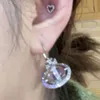 Desginer Viviene Westwoods impératrice douairière diamant complet 3d terre planète boucles d'oreilles femme Vivian Punk violet planète Ufo boucles d'oreilles haute édition