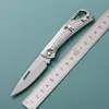 Liten vikning kniv bärbar campingkniv multifunktion rostfritt stål fickkniv utomhus EDC Tool Mini Cutter Blades Fruit Knifes Silver