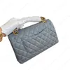 Klassieke Rechthoekige Leren Tas Dames Dubbele Flap Tassen Kalfsleer Designer Koeienhuid Goud Metaal Gematelasseerd Kaviaarketting Clutch Gewatteerde Muti Pochette Handtas Portemonnee