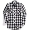 Men's Casual Shirts Men Plaid Flannel Shirt LongSleeved Chest Two Pocket Design Fashion PrintedButton USA SIZE S M L XL 2XL 230404