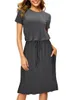 Womens Casual Dresses Simier Fariry Hide Belly Work Casual Midi Dresses with Pockets