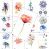 5 pc tijdelijke tatoeages waterverfbloem schoonheid tijdelijke tatoeages sticker voor dames body art arm tatoO's waterdichte tattoo papieren nep sieraden tatraaf z0403