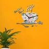 Wall Clocks Acrylic DIY Coffee Clock Living Room Background Stickers Creative Decoration Of Lights Pointer Display