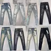 Pur-Ple Jeans Designer Mens Dames Jean Fashion Divered Riple Bikers Denim Cargo for Men Black Pants